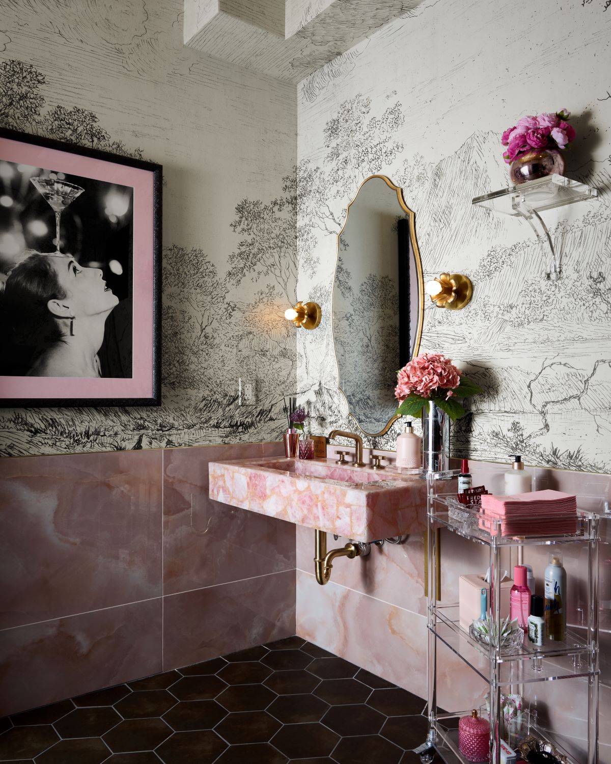 Rose quartz bathroom
